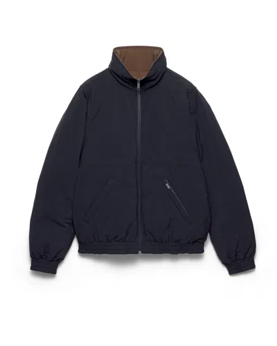 Prada Reversible Re-nylon Down Jacket In Blue
