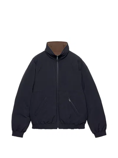 Prada Reversible Re-nylon Down Jacket In Blue
