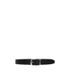 Prada Reversible Saffiano Leather Belt In Black