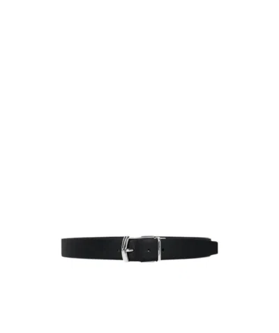 Prada Reversible Saffiano Leather Belt In Black