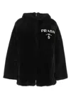 Prada Reversible Shearling Fur Jacket In Black