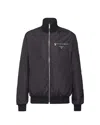 Prada Reversible Wool And Nylon Jacket Double-sided Pilot Jacket In Black