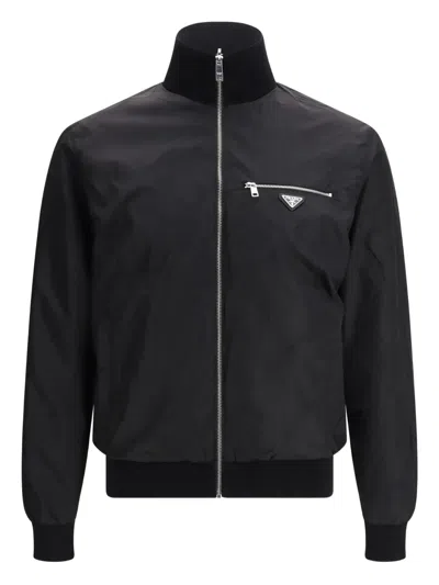 Prada Reversible Zipped Jacket In Black
