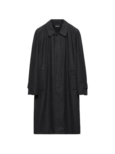 Prada Re-wool Coat In Black
