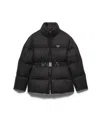 Prada Re-wool Down Jacket In Black