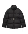 Prada Re-wool Down Jacket In Black