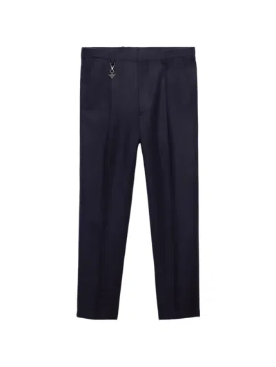 Prada Re-wool Pants In Blue