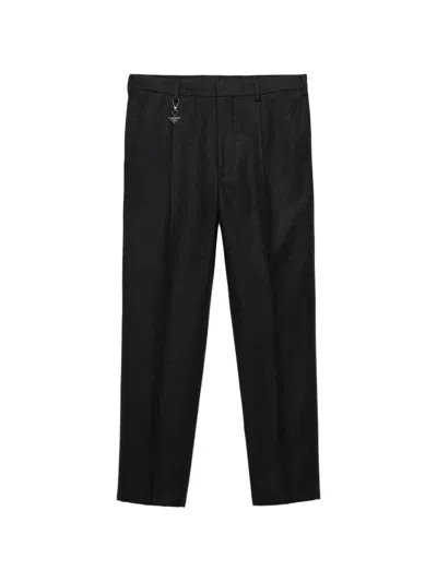Prada Re-wool Pants In Black