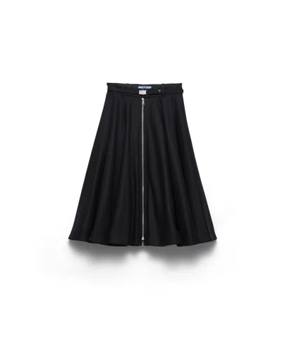 Prada Re-wool Skirt In Animal Print