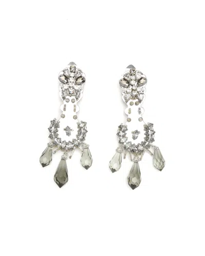 Prada Rhinestone Clip-on Earrings In Metallic