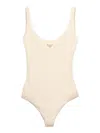 Prada Rhinestone-embellished Swimsuit In Neutrals
