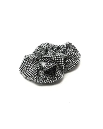 Prada Rhinestone Scrunchie In Black