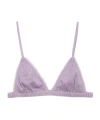 Prada Ribbed Cotton Bra In Lilac