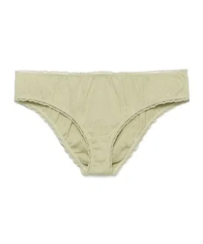 Prada Ribbed Cotton Panty In Agave Green