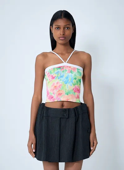 PRADA RIB FLORAL PRINT TOP