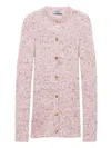 Prada Long-sleeved Cardigan In Pink