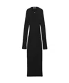 Prada Ribbed Knit Jersey Dress In Black
