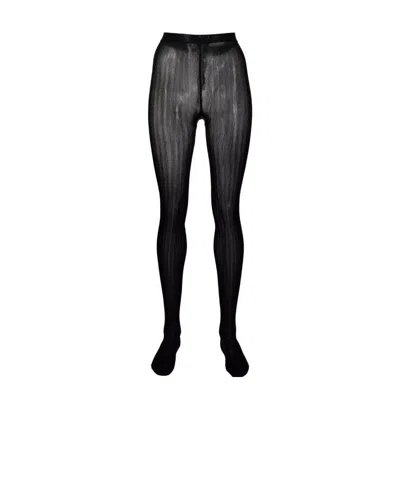 PRADA PRADA METALLIC EFFECT STRIPED STOCKINGS