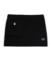Prada Rib-knitted Wool Miniskirt In Black