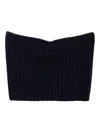 Prada Ribbed Bandeau Top In Black