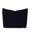 Prada Ribbed Bandeau Top In Blue