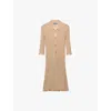Prada Ribbed-knit Cotton Mini Dress In Neutral
