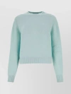 PRADA RIBBED CASHMERE CREW-NECK SWEATER WITH PUFFED SLEEVES