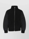PRADA RIBBED COLLAR JACKET WITH CONTRAST SLEEVES AND ELASTICATED HEM