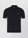 Prada Knit Polo T-shirt With Embroidered-logo