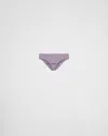 Prada Ribbed Cotton Panty In Lilac