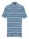Prada Geripptes Poloshirt In Blue