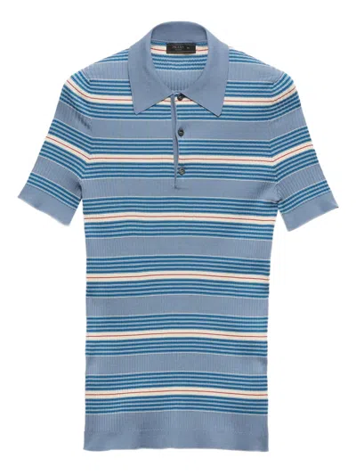 Prada Geripptes Poloshirt In Blue