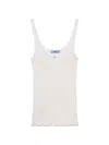 Prada Ribbed Cotton Top In White