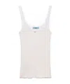 Prada Ribbed Cotton Top In White