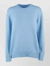 Prada Ribbed Crew Neck Knitwear With Soft Texture