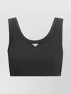 Prada Ribbed Cropped Top Iconic Detail