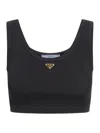 Prada Woman Black Tops In Black