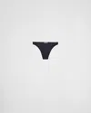 Prada Ribbed Knit Bikini Bottom In Navy