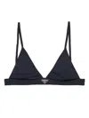 Prada Ribbed Knit Bralette Bikini Top In Blue
