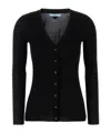 Prada Cotton Cardigan With Long Sleeves And V Neck In Black