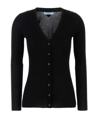 Prada Ribbed-knit Cardigan