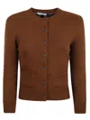 Prada Wool Cardigan In Brown