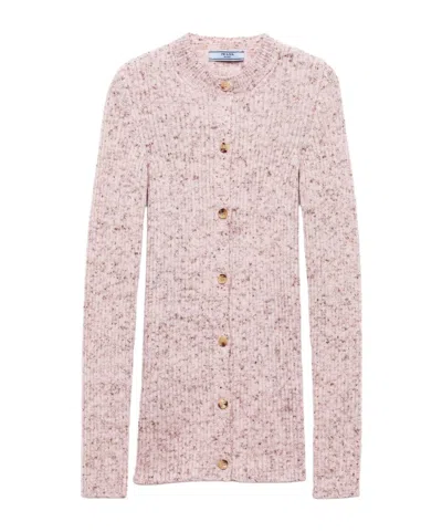 PRADA PRADA RIBBED KNIT CARDIGAN