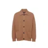 Prada Cashmere Ribbed Texture Cardigan With Patch Pockets