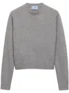 Prada Ribbed Knit Cashmere Jumper In Grey
