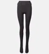 Prada Ribbed-knit Cotton-blend Tights In Grey