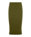 Prada Ribbed Knit Cotton Skirt In Green
