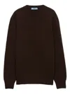 Prada Wool And Cashmere Crew-neck Sweater Clothing In Brown