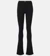 Prada Ribbed-knit Jersey Flared Pants In Black