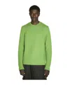 Prada Ribbed Knit Crewneck Sweater In Green